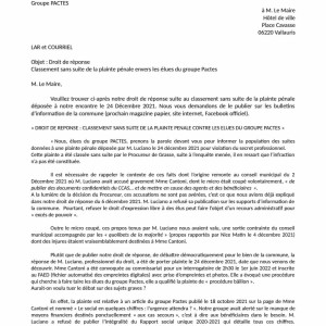Lettre droit de réponse
