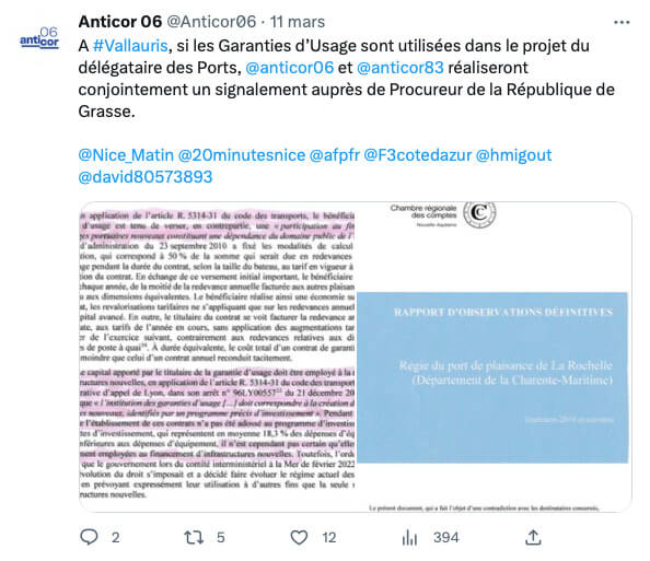 Tweet d'Anticor 06